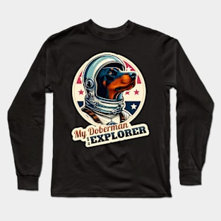 Astronaut Doberman Long Sleeve T-Shirt